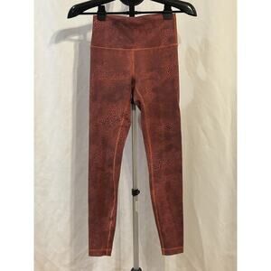 Lululemon Wunder Train High Rise Tights Crackle Glaze Orange Women's size 6